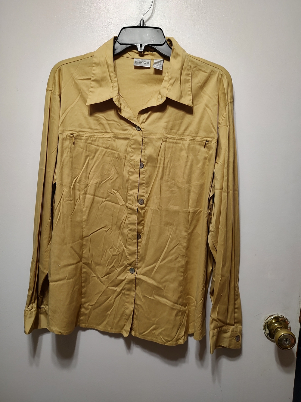 Chico's Long Sleeve Button-Up Shirt - Mustard